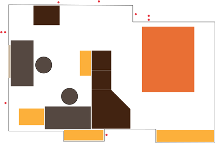 Plan de la chambre et du bureau au 18/05/2009